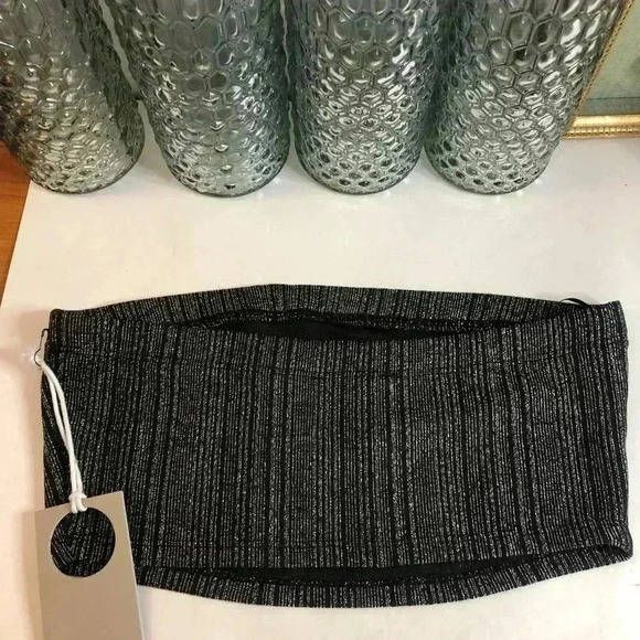 Paperoc bandeau black and silver striped Size small NWT - Picture 4 of 4